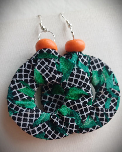 ReviveWeave Greenery Madness Hoops Ecofriendly Earrings Upcycled Jewelry