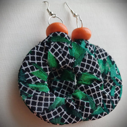 ReviveWeave Greenery Madness Hoops Ecofriendly Earrings Upcycled Jewelry