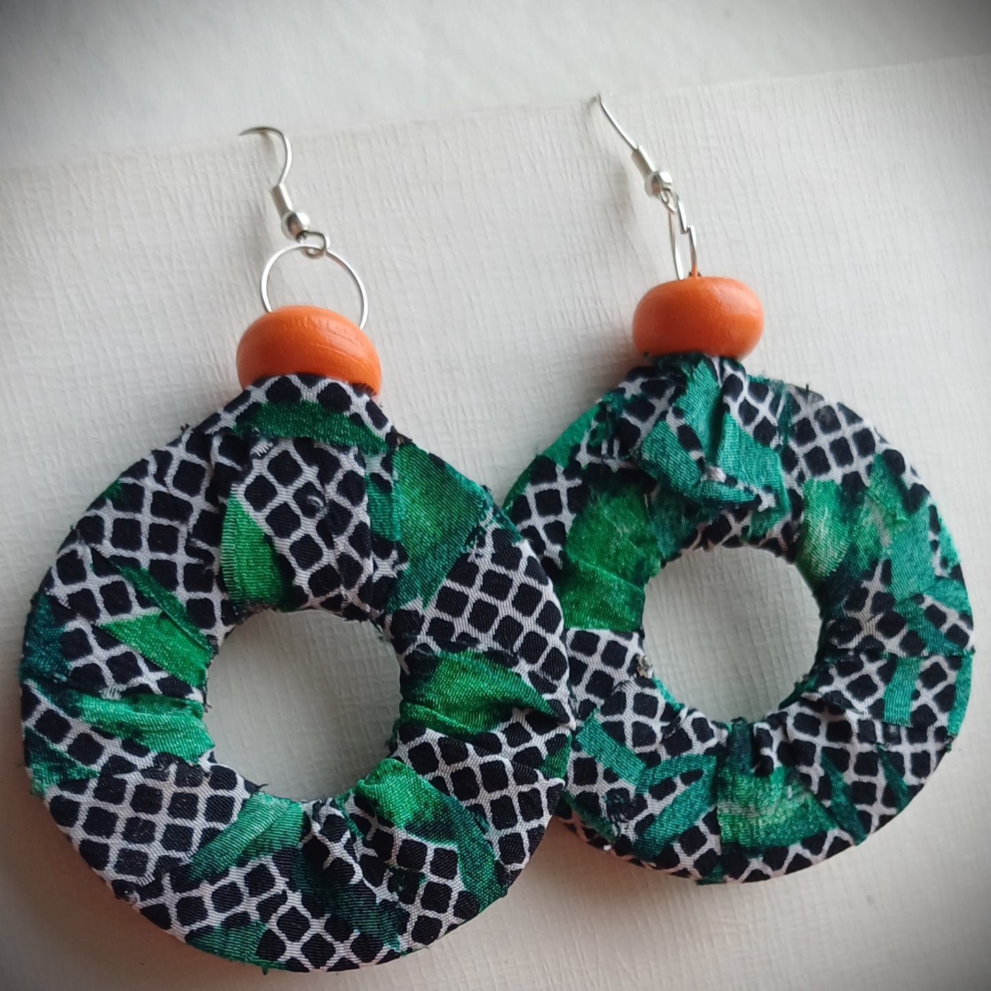 ReviveWeave Greenery Madness Hoops Ecofriendly Earrings Upcycled Jewelry