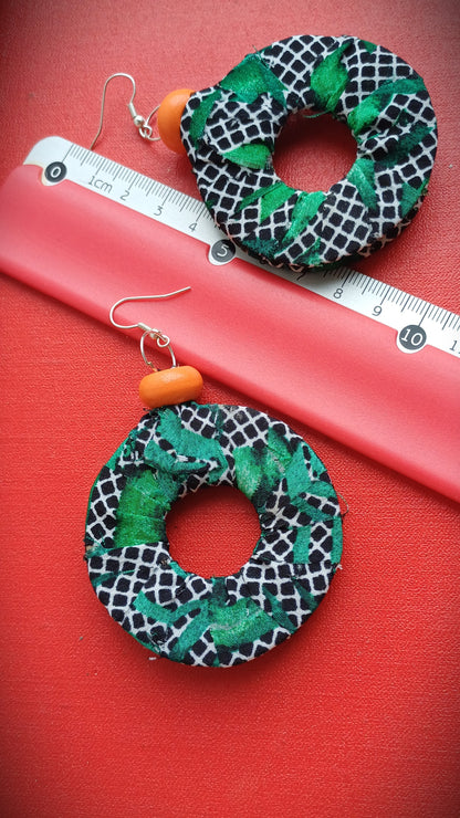 ReviveWeave Greenery Madness Hoops Ecofriendly Earrings Upcycled Jewelry