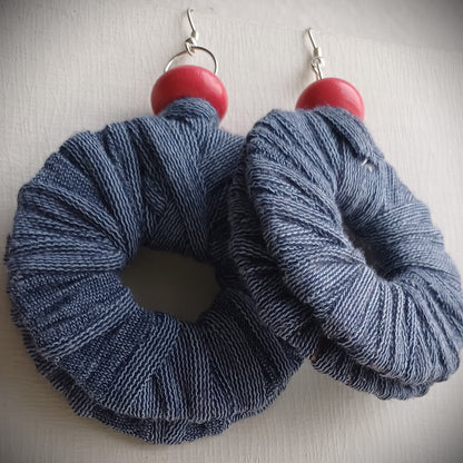 Blue Navy ReviveWeave Hoops - Ecofriendly Earrings Sustainable Jewelry