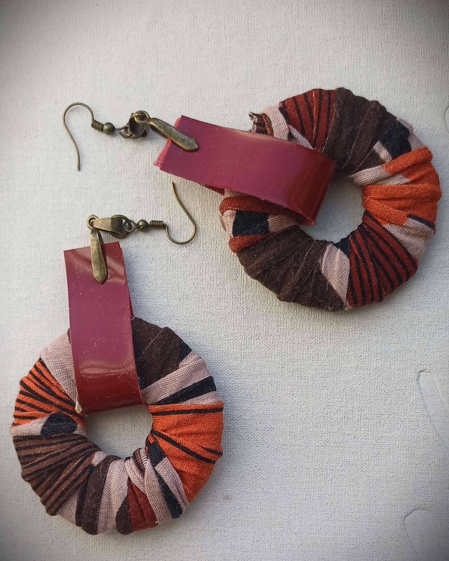 Autumn Spirit ReviveWeave Hoops - Ecofriendly Earrings Upcycled Jewelry