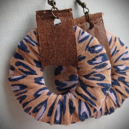 Animal Print ReviveWeave Hoops Ecofriendly Earrings Upcycled Jewelry