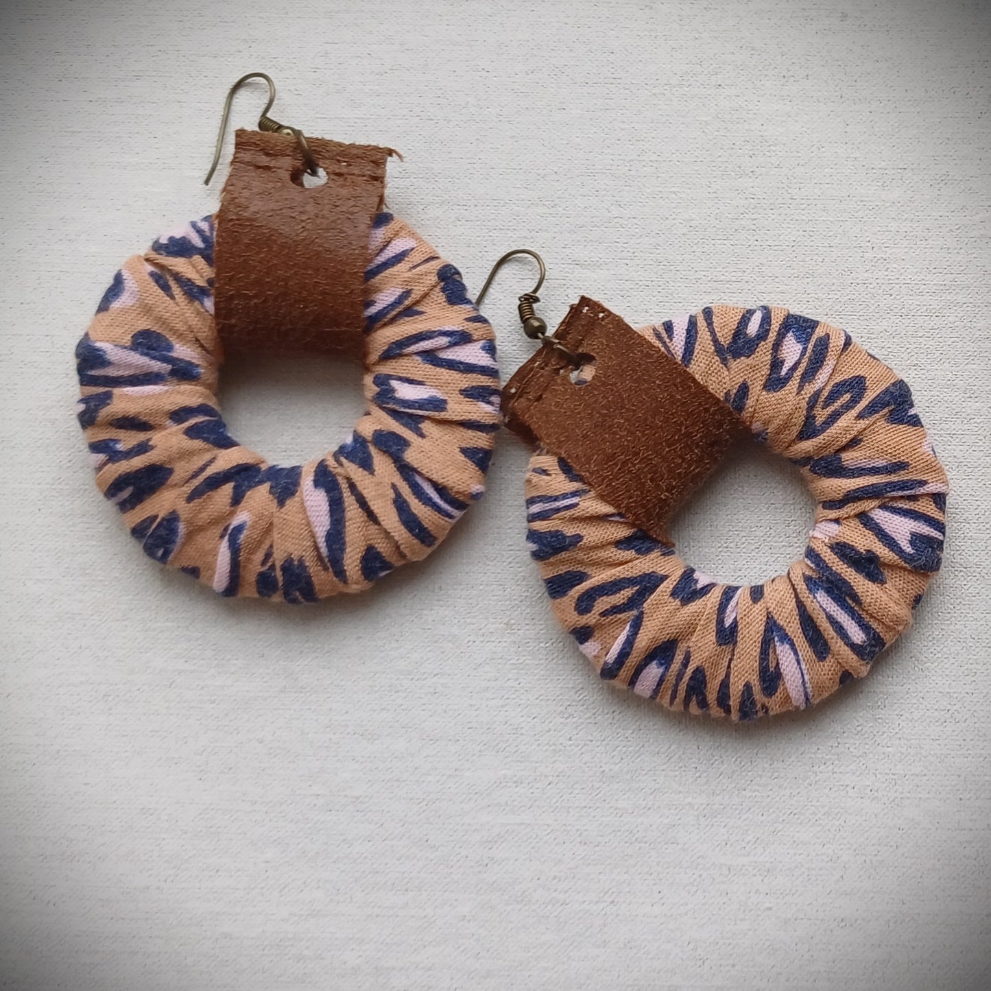 Animal Print ReviveWeave Hoops Ecofriendly Earrings Upcycled Jewelry