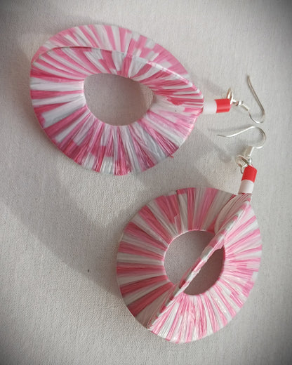 3D Pink Pepermint Earrings PungaGlow Eco Upcycled Jewelry