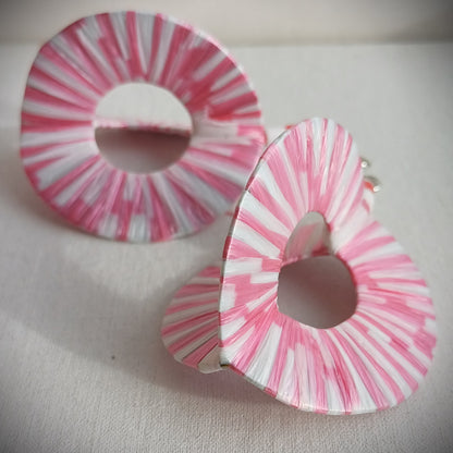 3D Pink Pepermint Earrings PungaGlow Eco Upcycled Jewelry