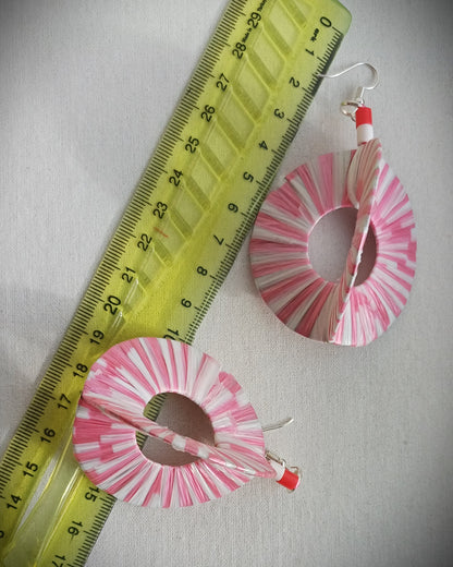 3D Pink Pepermint Earrings PungaGlow Eco Upcycled Jewelry