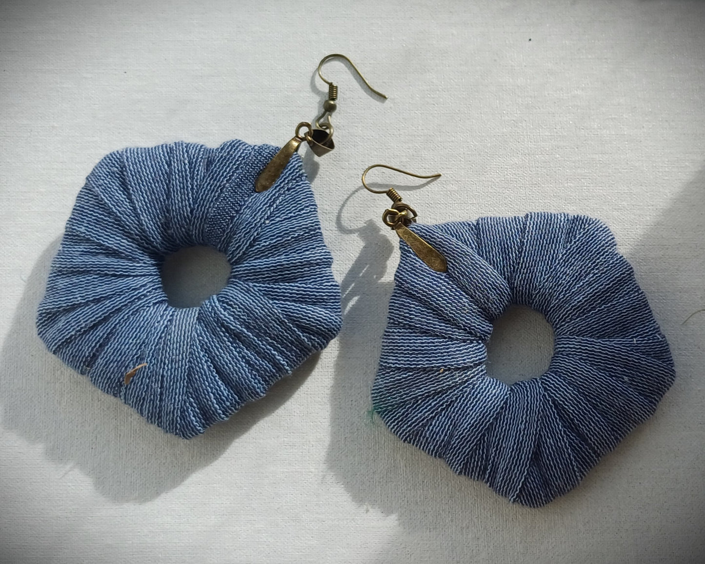 Blue ReviveWeave PentaHoops - Ecofriendly Earrings Upcycled Jewelry (Copy)