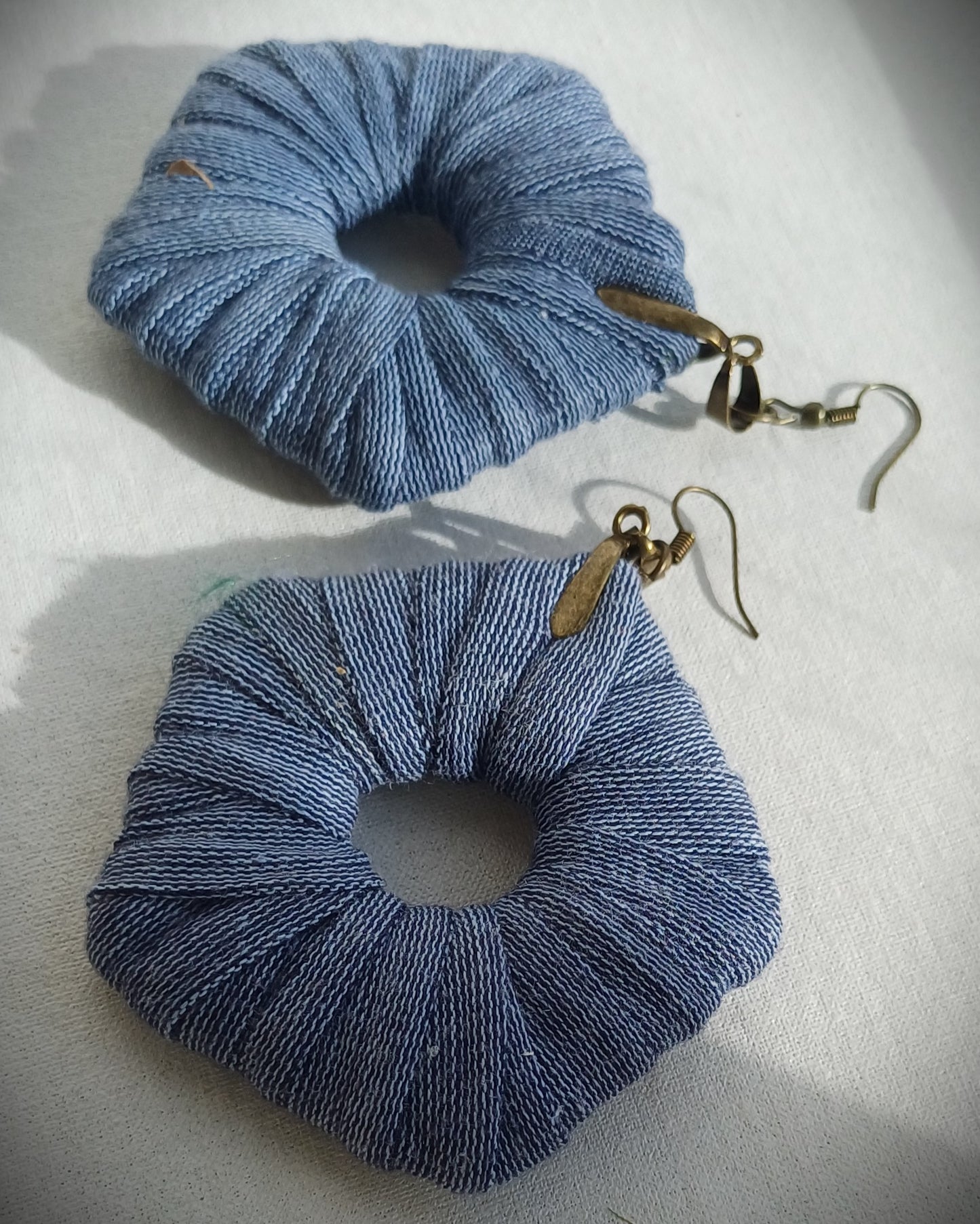 Blue ReviveWeave PentaHoops - Ecofriendly Earrings Upcycled Jewelry (Copy)