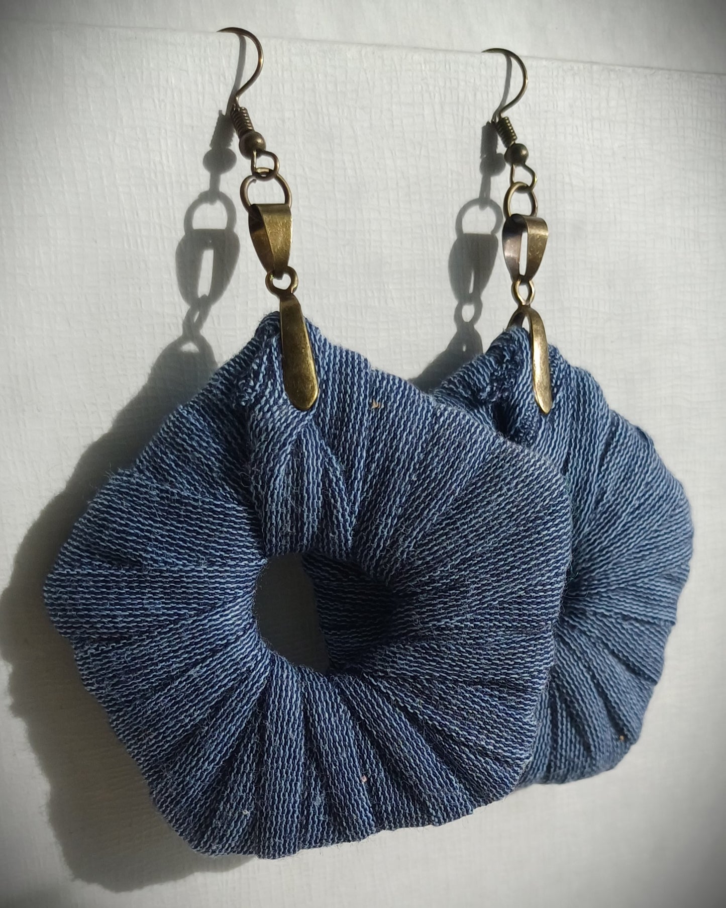 Blue ReviveWeave PentaHoops - Ecofriendly Earrings Upcycled Jewelry (Copy)