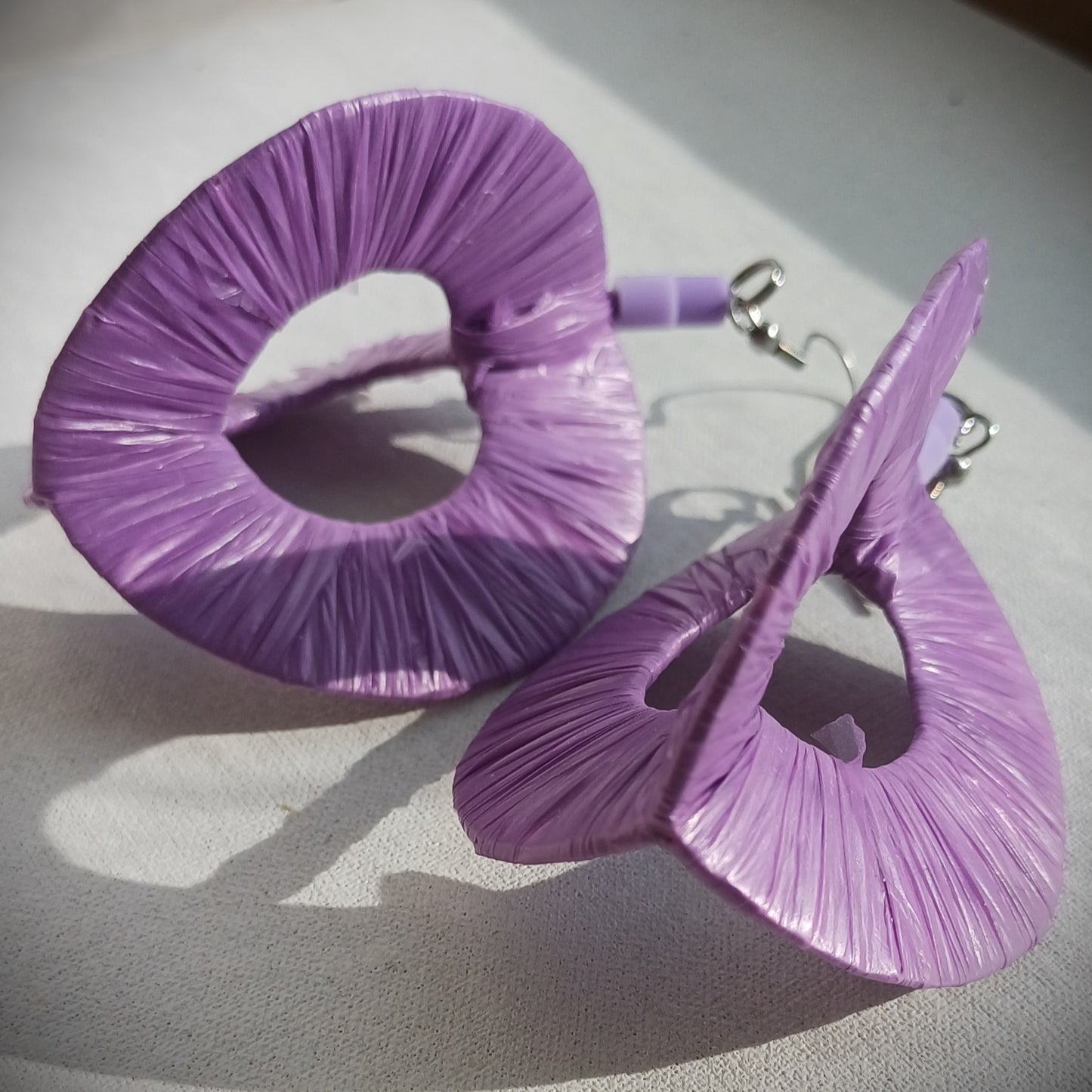 3D Purple Hoops PungaGlow Eco Earrings Upcycled Jewelry