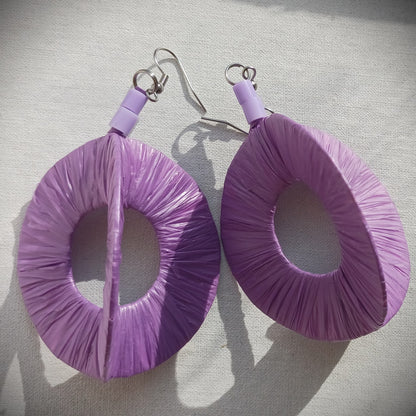 3D Purple Hoops PungaGlow Eco Earrings Upcycled Jewelry