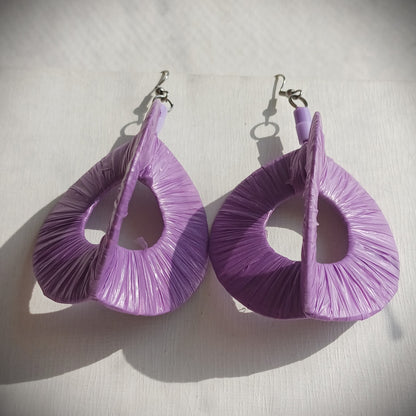 3D Purple Hoops PungaGlow Eco Earrings Upcycled Jewelry