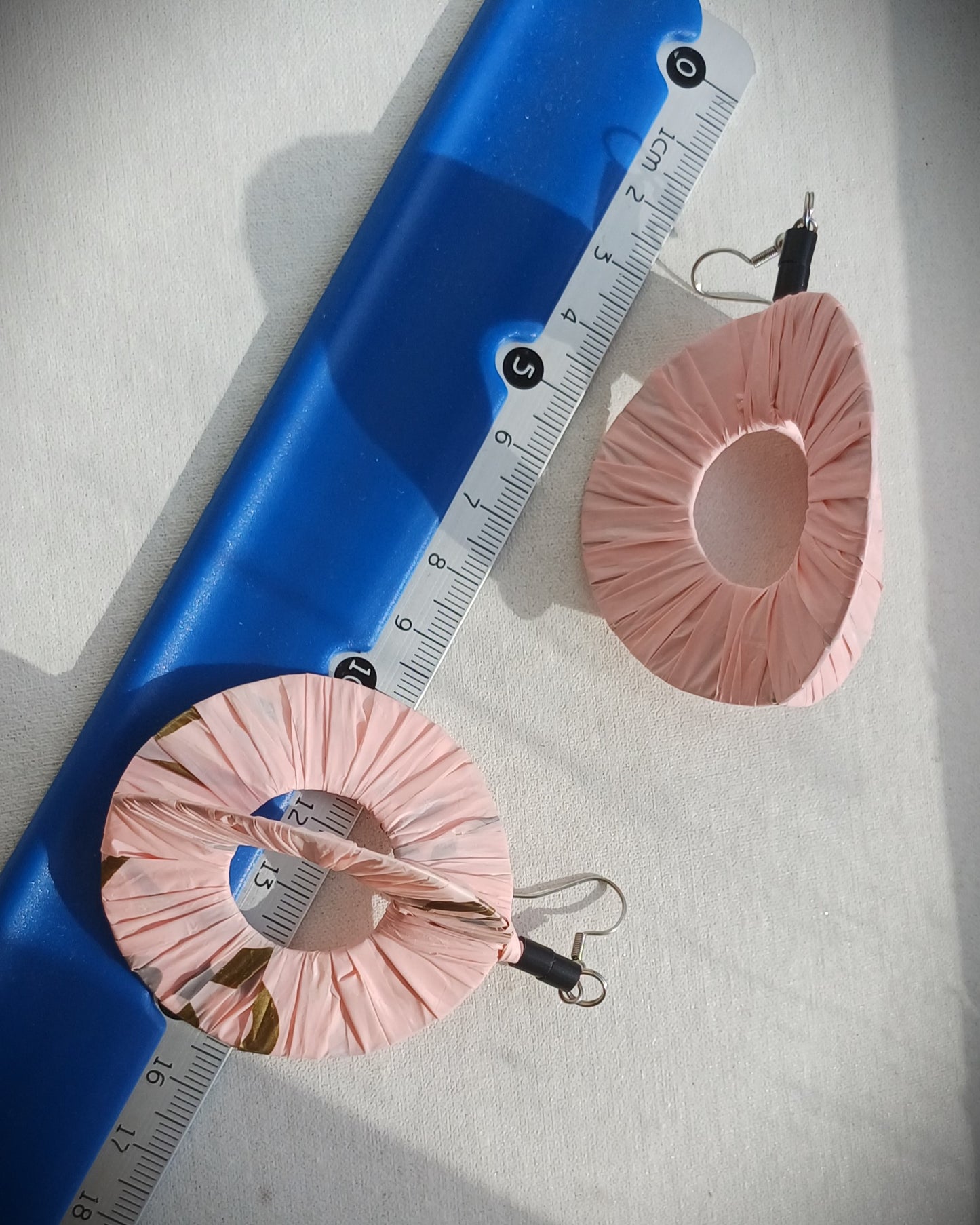 3D Pink Hoops PungaGlow Eco Earrings Upcycled Jewelry