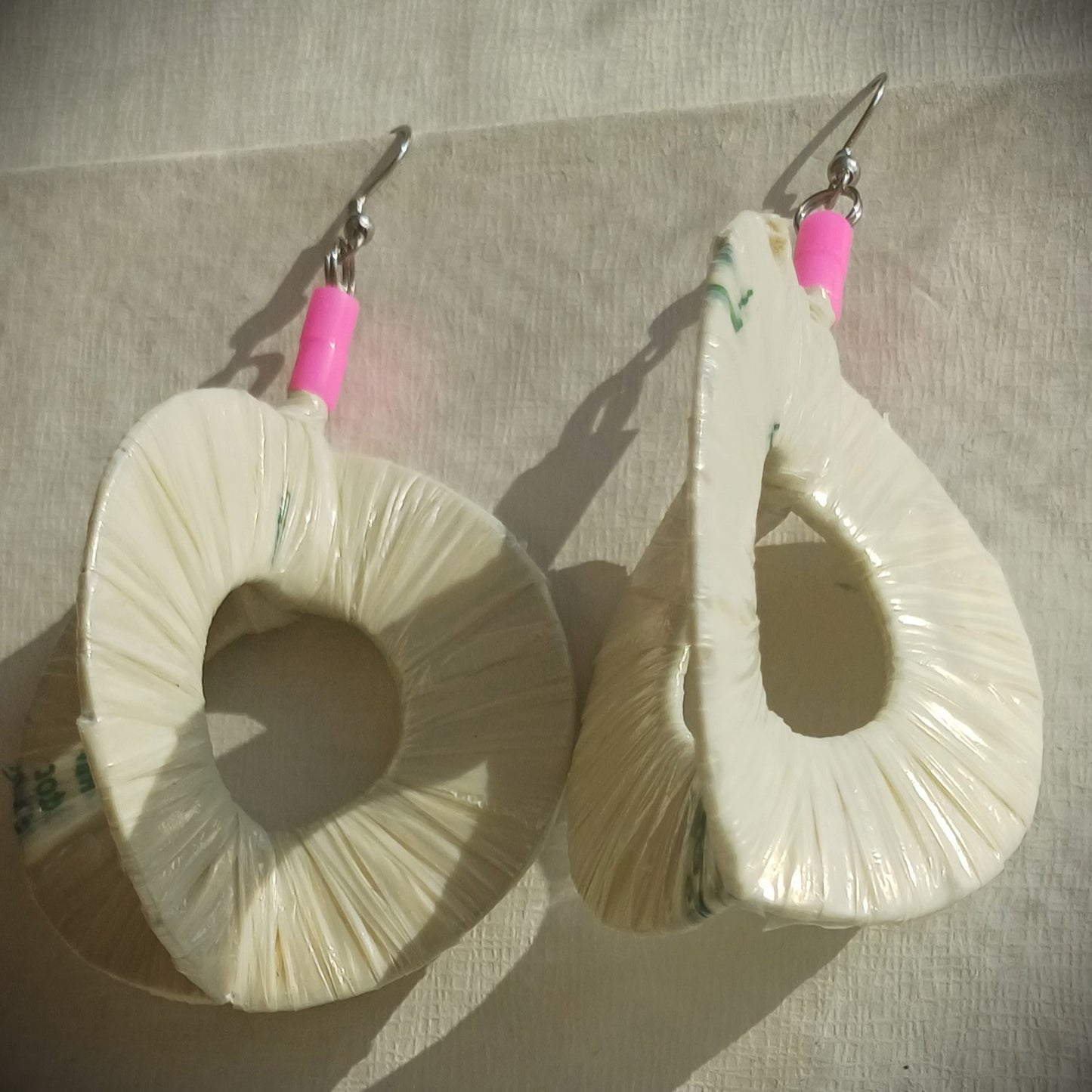 3D Translucid Hoops PungaGlow Eco Earrings Upcycled Jewelry