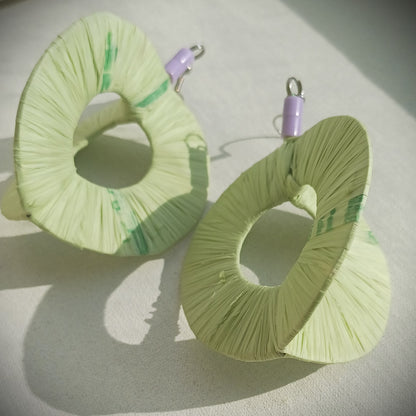 3D Green Spring Hoops PungaGlow Eco Earrings Upcycled Jewelry