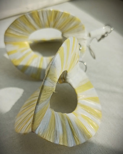 3D White Hoops PungaGlow Eco Earrings Upcycled Jewelry