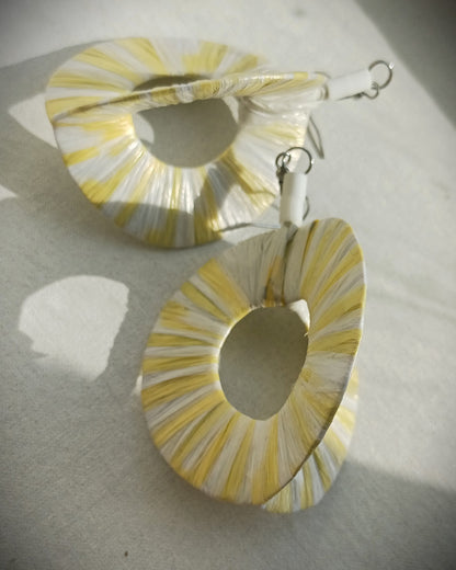 3D White Hoops PungaGlow Eco Earrings Upcycled Jewelry