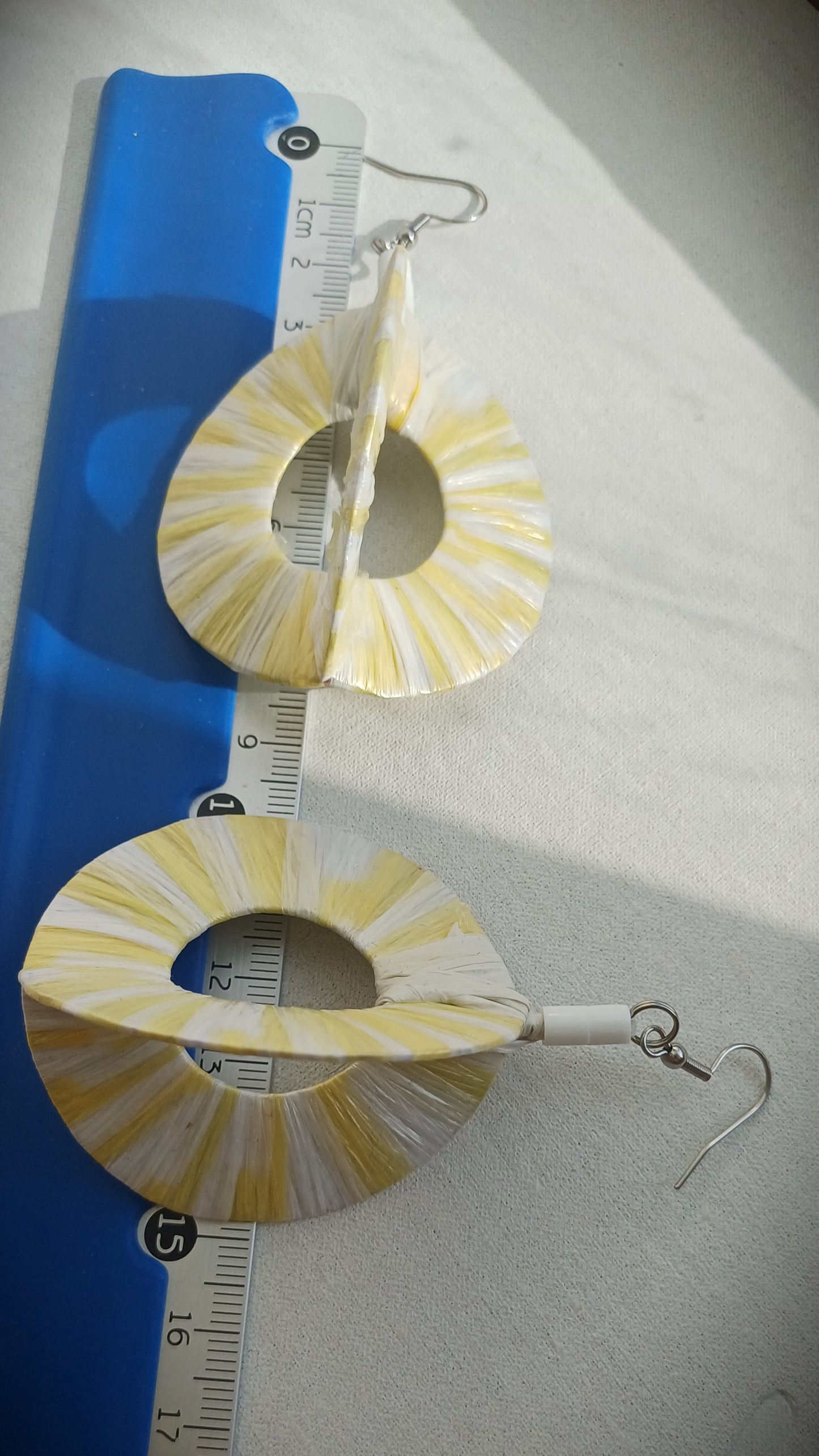 3D White Hoops PungaGlow Eco Earrings Upcycled Jewelry