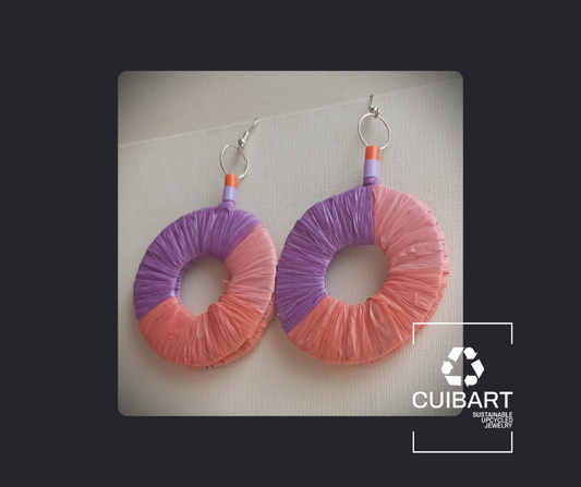 Purple Sunset Earrings - PungaGlow Upcycled Jewelry