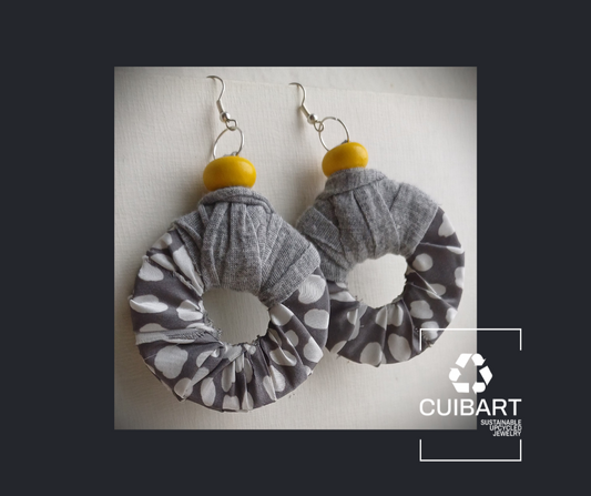 Jolly Gray ReviveWeave Hoops - Ecofriendly Earrings Upcycled Jewelry
