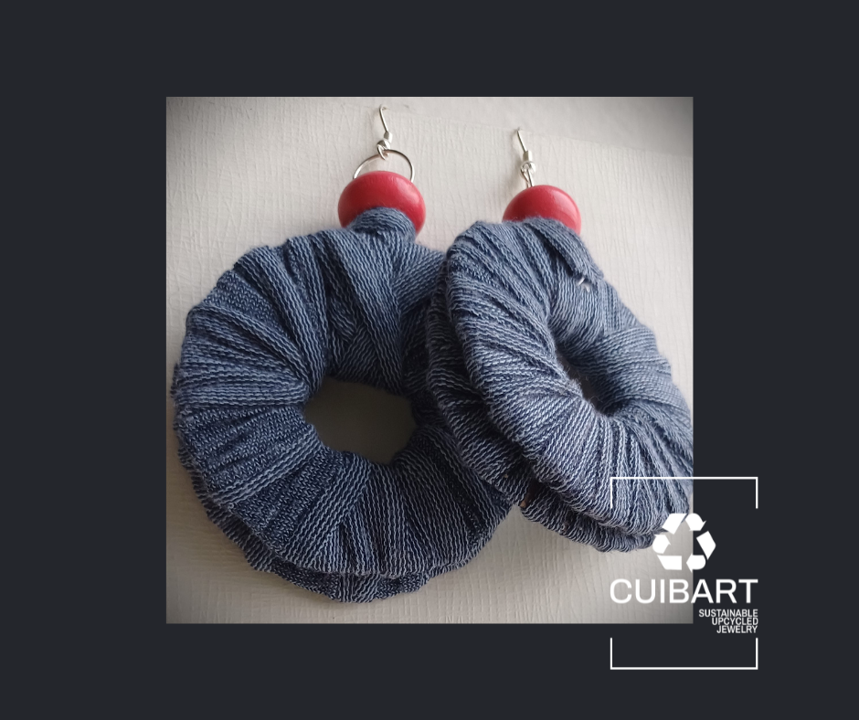 Blue Navy ReviveWeave Hoops - Ecofriendly Earrings Sustainable Jewelry