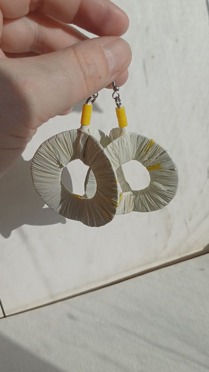 3D White Hoops PungaGlow Eco Earrings Upcycled Jewelry