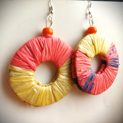 PungaGlow Sunrise Hoops - Eco Earrings Upcycled Jewelry